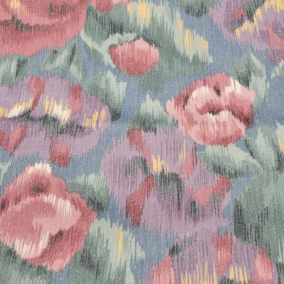 Floral Pink Purple Green Blue Cotton Fabric Quilting Sewing 1 2/3 Yard - Picture 3 of 4